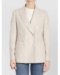 Max Mara - Linen Double-Breasted Blazer - Lyst