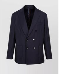 Etro - Virgin Wool Pinstripe Double-Breasted Blazer - Lyst