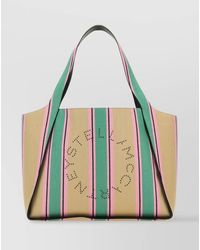 Stella McCartney - Raffia Striped Logo Tote Bag - Lyst
