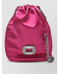 Roger Vivier - Satin Bucket Bag Chain Strap Embellishment - Lyst