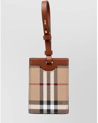 Burberry - Leather Check Luggage Tag - Lyst