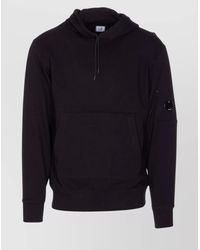 C.P. Company - Crewneck Sweatshirt With Arm Patch And Hood - Lyst