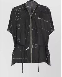 Rick Owens - Round Neck Graphic Print Drawstring Hem Jacket - Lyst
