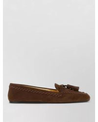 Prada - Suede Loafers Tassel Detail Moccasin Stitching - Lyst