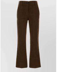 Brunello Cucinelli - Stretch Cotton Flared Trousers - Lyst