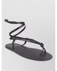 Manebí - Leather Knot Sandals Open Toe Flats - Lyst