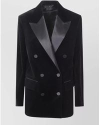 Golden Goose - Cotton Velvet Double-Breasted Blazer - Lyst