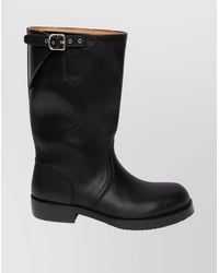 Dries Van Noten - Mid-Calf Leather Biker Boots Buckle - Lyst