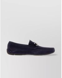 Ferragamo - Suede Loafers With Metal Hardware And Rubber Sole - Lyst