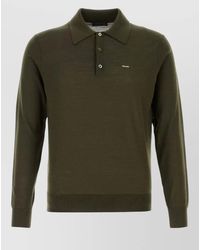 Prada - Virgin Wool Polo Shirt - Lyst