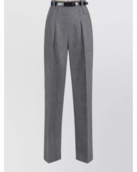 Elisabetta Franchi - Virgin Wool High-Rise Pleated Tailored Trousers - Lyst