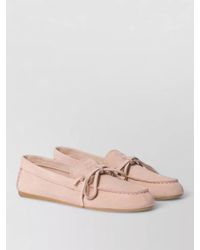 Miu Miu - Loafers Bow Detail Rubber Sole Stitching - Lyst