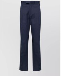 ZEGNA - Creased Cotton Pants With Belt Loops - Lyst