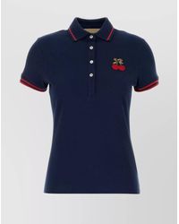 Valentino Garavani - Poplin Polo Shirt With Ribbed Collar And Short Sleeves - Lyst