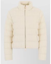 Moncler - Wool Cashmere Ribbed Cropped Down Puffer Jacket - Lyst