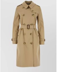 Burberry - Cotton Double-Breasted Belted Trench Coat - Lyst