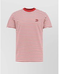 Golden Goose - Striped Cotton Ribbed Crew-Neck Short-Sleeve T-Shirt - Lyst