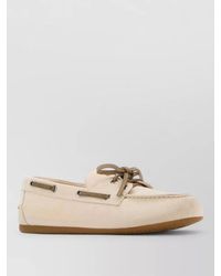 Miu Miu - Canvas Lace Up Loafers Rubber Sole - Lyst