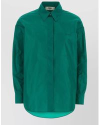 Fendi - Silk Oversized Long-Sleeve Shirt - Lyst
