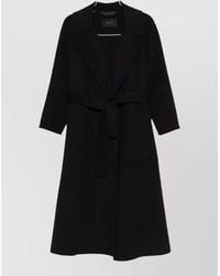Paltò - Paola Wool Coat Belted Long Lapel - Lyst