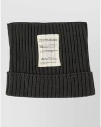 Acne Studios - Beanie Cotton Ribbed Design Folded Cuff - Lyst