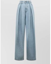 GIUSEPPE DI MORABITO - High-Rise Pleated Wide-Leg Jeans - Lyst