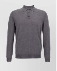 Zanone - Wool Polo Shirt Collar Ribbed Cuffs Hem - Lyst
