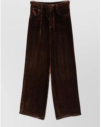 Pierre Louis Mascia - Straight Wide Leg Velvet Five Pocket Pants - Lyst