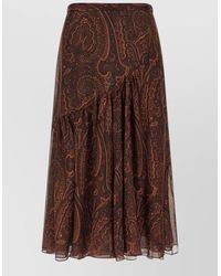 Etro - Silk Paisley Print Asymmetric Ruffled Maxi Skirt - Lyst