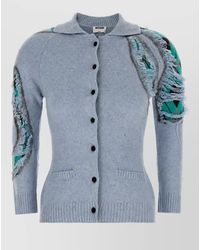 Moschino - Silk Distressed Argyle Cardigan - Lyst