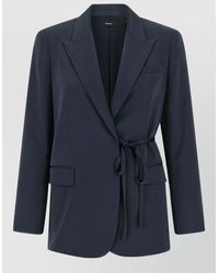 Theory - City Twill Blazer Longline Notch Lapel - Lyst