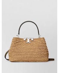 Tory Burch - Mini Straw Crochet Satchel Shoulder Bag - Lyst