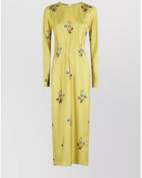 Marni - Silk Floral-Print Long-Sleeve Maxi Dress - Lyst