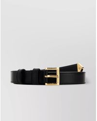Prada - Leather Belt With Adjustable Length And-Tone Buckle - Lyst