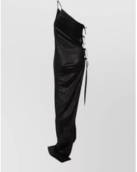 Rick Owens - Long One Shoulder Satin Tie Dress - Lyst