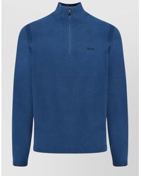 BOSS - Cotton Blend Sweater Long Sleeve Design - Lyst