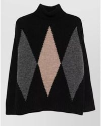 Jucca - Turtleneck Sweater Argyle Pattern Long Sleeves - Lyst