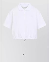 Moncler - Cotton Cropped Short-Sleeve Polo Top - Lyst