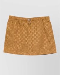 Gucci - Monogram Drawstring Mini Skirt - Lyst