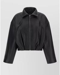 ROTATE BIRGER CHRISTENSEN - Leather Boxy Jacket - Lyst