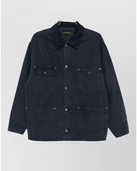 Emporio Armani - Cotton Single-Breasted Coat - Lyst