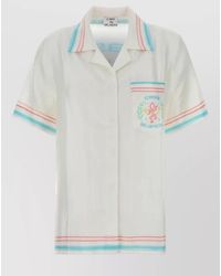 CASABLANCA - Silk Shirt Short Sleeves Graphic Print Pocket - Lyst
