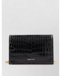 McQueen - Skull Clutch Bag Crocodile Effect Chain Strap - Lyst