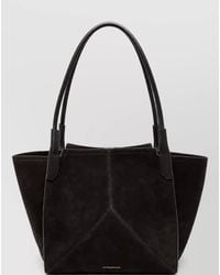 Victoria Beckham - Victoria Suede Panelled Tote Bag - Lyst