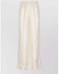 Loulou de Saison - Silk Wide Leg Trousers Side Embroidery - Lyst