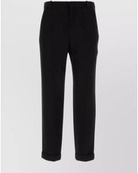 Balmain - Virgin Wool Pleated Straight-Leg Trousers - Lyst