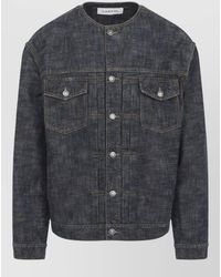 Lanvin - Cotton Relaxed-Fit Denim Collarless Jacket - Lyst