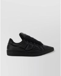 Lanvin - Leather Xl Sneakers With Flat Sole And Textured Design - Lyst
