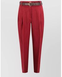 Max Mara - Linen Trousers High Waist Belted Max Mara - Lyst