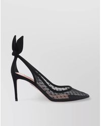 Aquazzura - Transparent Mesh Pointed Toe Pumps With Bow - Lyst